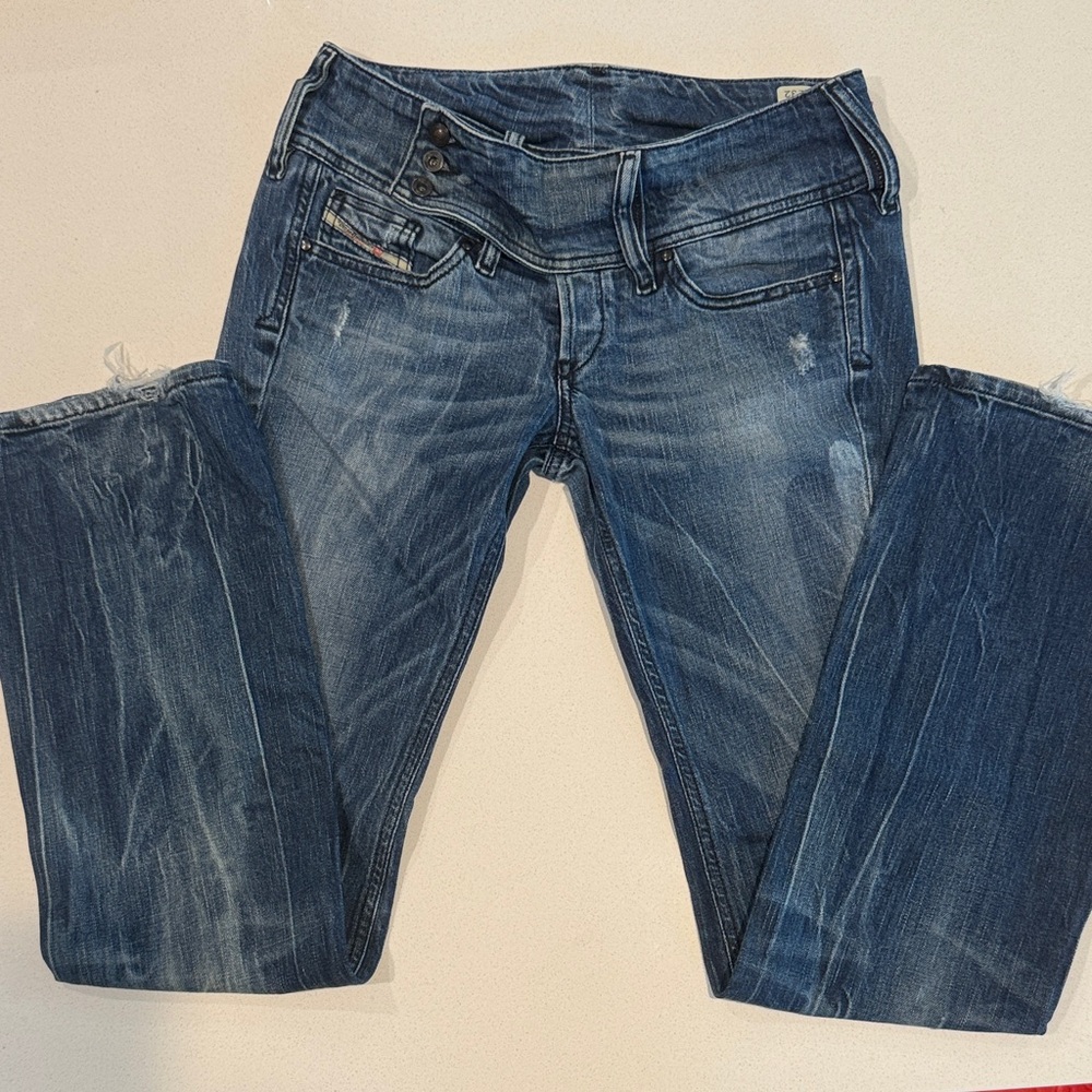 Diesel Women's Distressed Blue Skinny Jeans Cherock